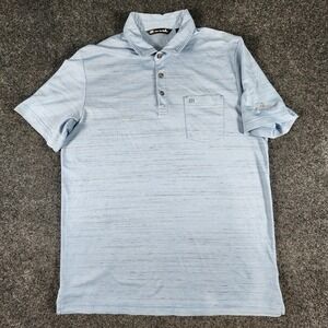 Travis Mathew Dash Striped Golf Polo Shirt Size‎ Large Bay Point Preppy Stretch